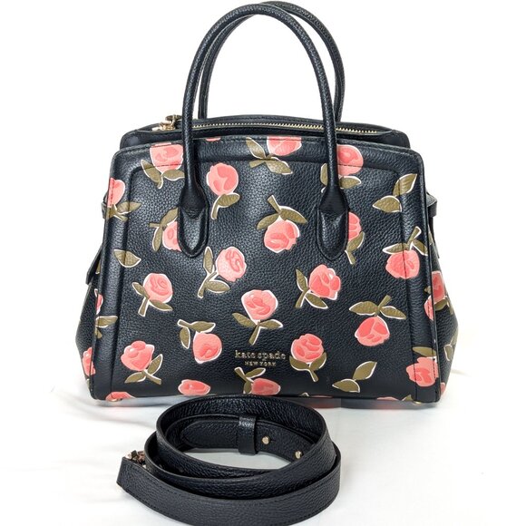 KATE SPADE New York Roses Leather Satchel Crossbody - Picture 14 of 14